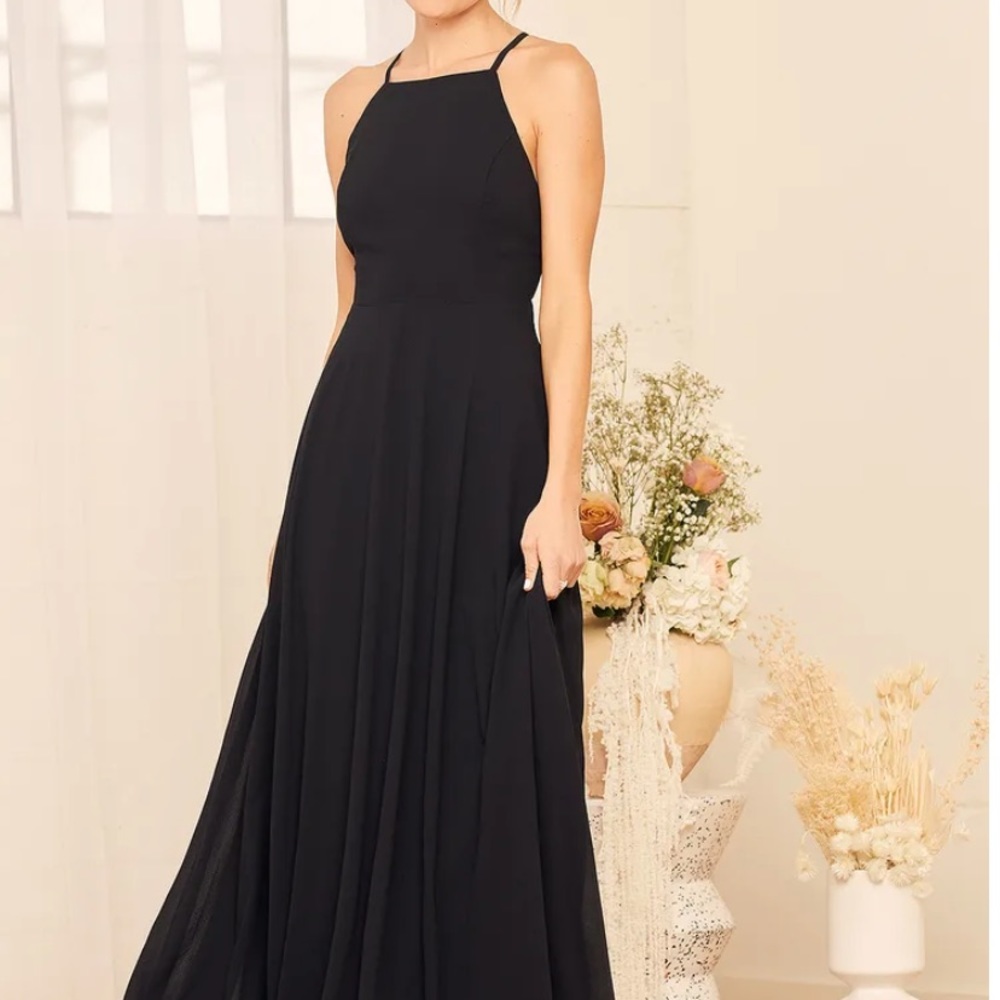 Lulus Mythical Kind of Love Black Maxi Dress Large
